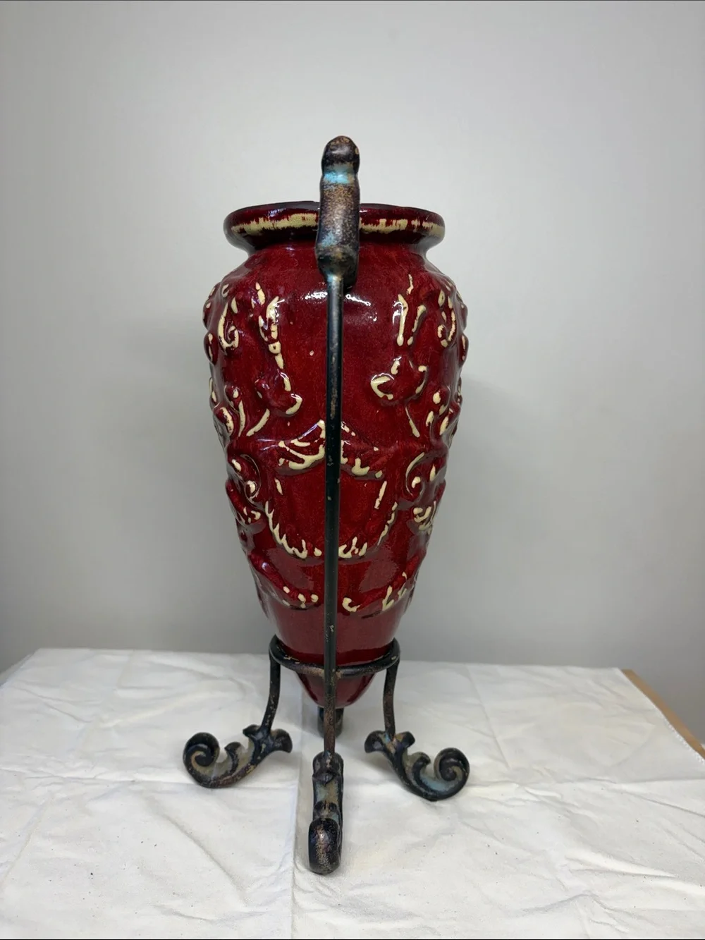 Ceramic Jug in Iron Frame
